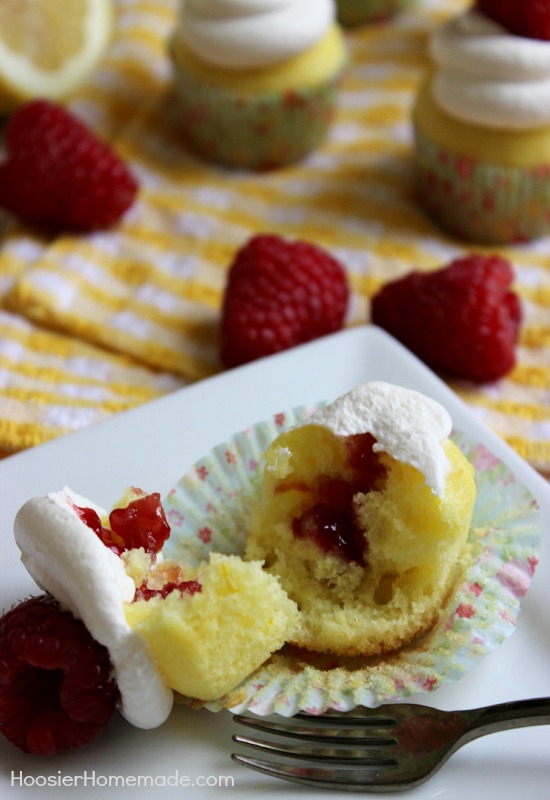 Lemon Raspberry Cupcakes | Recipe on HoosierHomemade.com