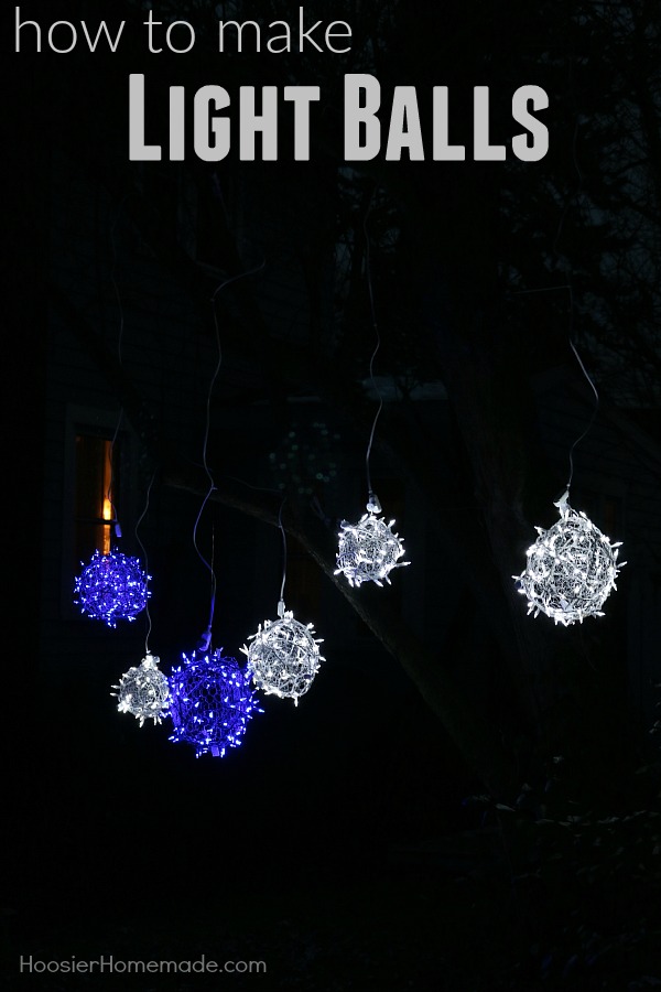 These Outdoor Christmas Light Decorating are sure to WOW your neighbors! These Light Balls are easy to make with only a couple supplies! Hang them in your tree, decorate your front yard and more! Let us show you how to make these gorgeous Christmas decorations!
