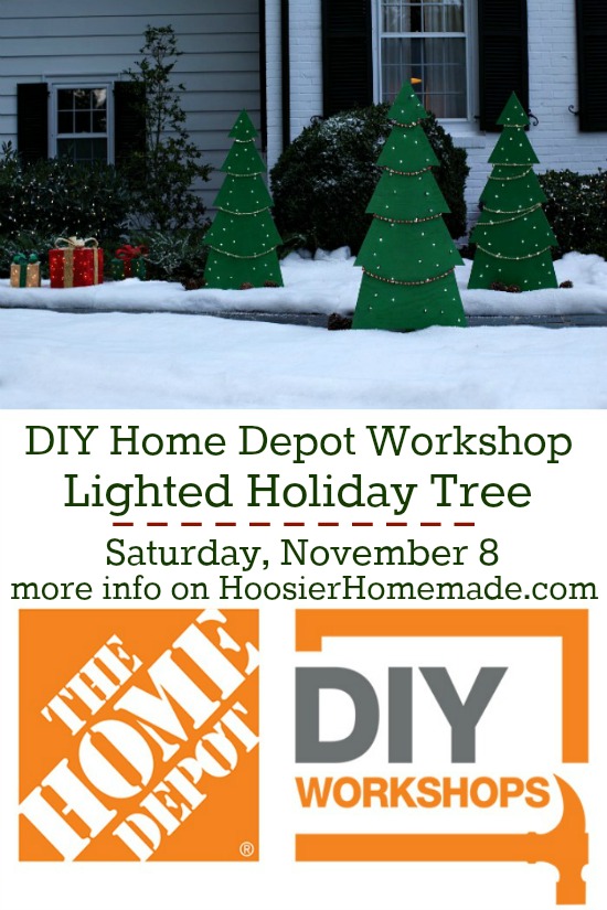 Learn how to make this cool Lighted Holiday Yard Tree! Join us at The Home Depot!