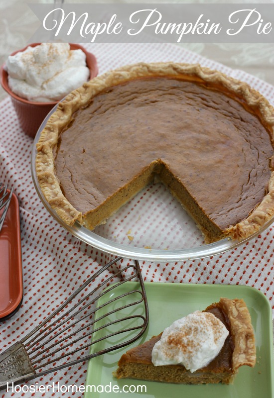 Maple Pumpkin Pie | Recipe on HoosierHomemade.com