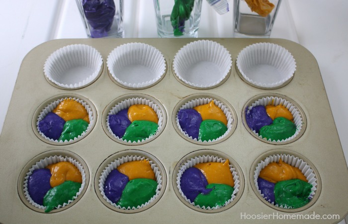 MARDI GRAD CUPCAKES WITH FREE CUPCAKE TOPPERS