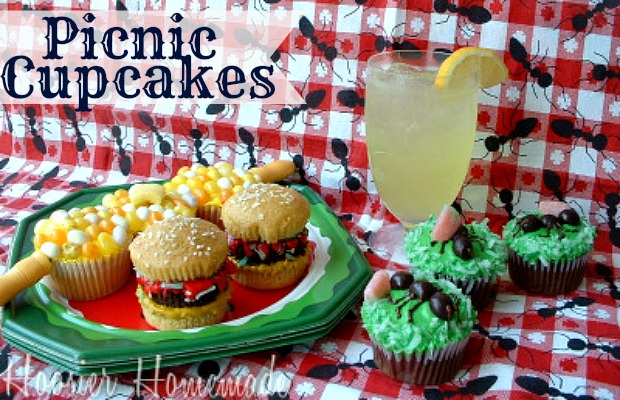 Picnic Cupcakes  :: on HoosierHomemade.com