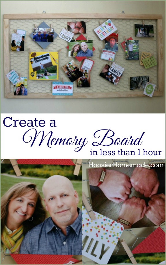 Make a special place for all those memorable times with this Memory Board! It goes together in less than 1 hour! Pin to your DIY Board!