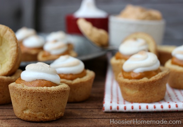 Mini Pumpkin Mousse Pie with Meringue :: Recipe on HoosierHomemade.com