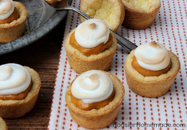 Mini Pumpkin Mousse Pie with Meringue :: Recipe on HoosierHomemade.com