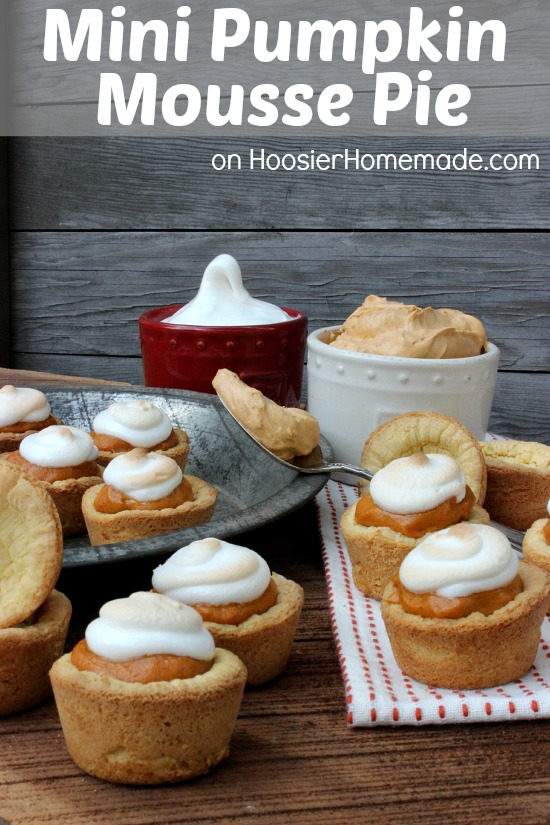 Mini Pumpkin Mousse Pie with Meringue :: Recipe on HoosierHomemade.com