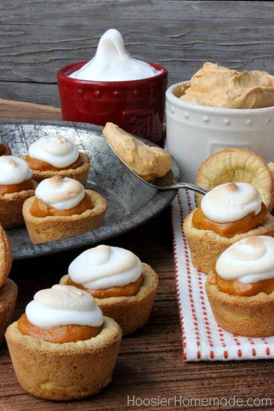 Mini Pumpkin Mousse Pie with Meringue :: Recipe on HoosierHomemade.com