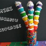 Mini Rainbow Cupcakes on HoosierHomemade.com