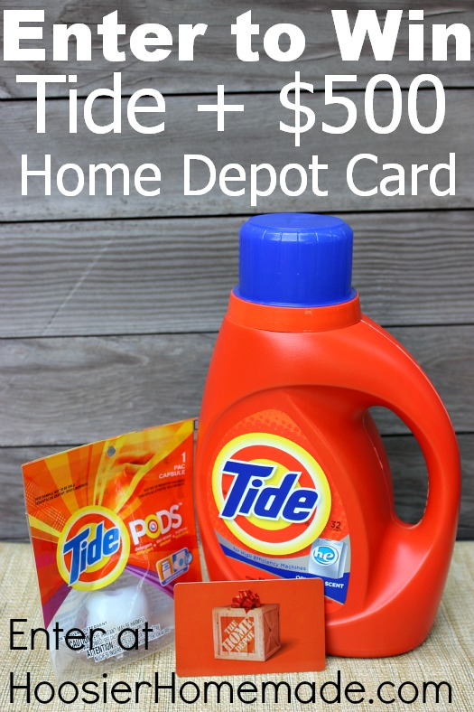 Enter to win Tide + $500 Home Depot Gift Card on HoosierHomemade.com