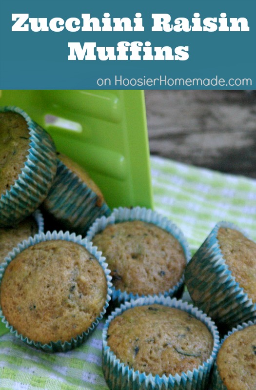 Zucchini Raisin Muffins :: Recipe on HoosierHomemade.com