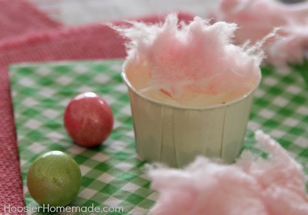 Cotton Candy No Bake Mini Cheesecakes :: Recipe on HoosierHomemade.com