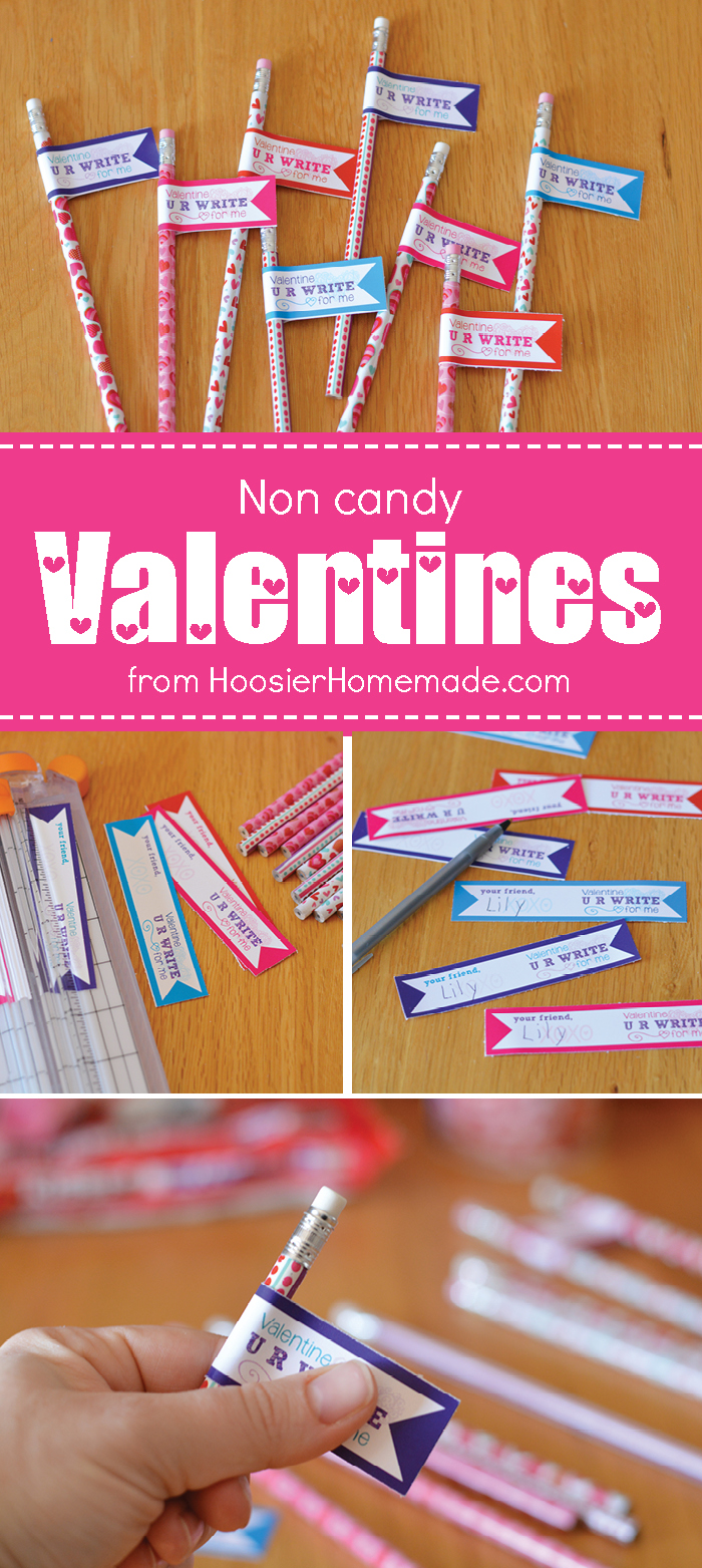 No need to run to the store and buy Valentines! These adorable Printable Non Candy Valentines are perfect for classroom parties, friends and more! Print them on your home computer, and let the kids add the pencils!