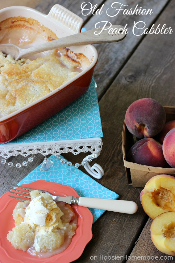 Old Fashion Peach Cobbler | Recipe on HoosierHomemade.com