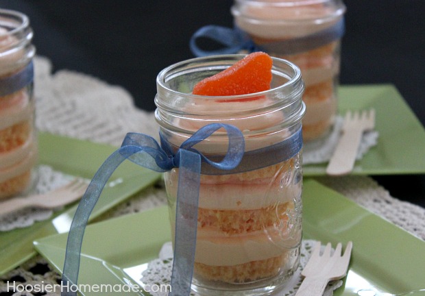 Orange Creamsicle Cupcakes in a Jar :: Recipe on HoosierHomemade.com