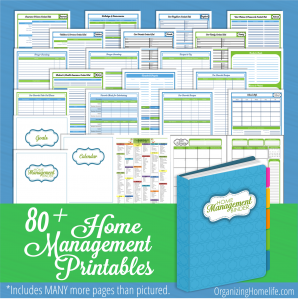 Organizing, Cleaning and Home Management Printables