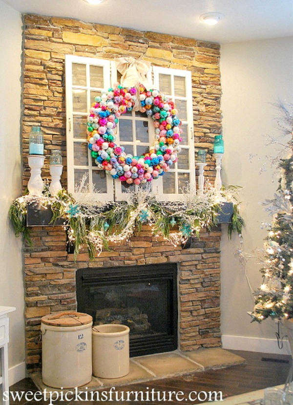 WOW your family and guests will this easy to make Ornament Wreath! Change the colors to match your decor! Visit our 100 Days of Homemade Holiday Inspiration for more recipes, decorating ideas, crafts, homemade gift ideas and much more!