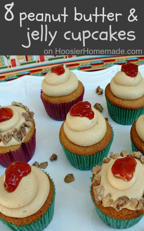 8 Peanut Butter & Jelly Cupcake Recipes :: HoosierHomemade.com