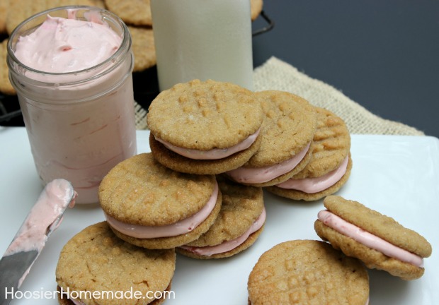 Peanut Butter & Jelly Sandwich Cookies :: Recipe on HoosierHomemade.com