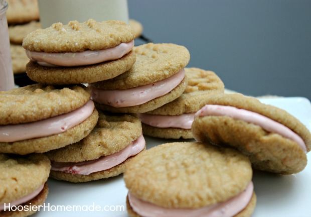 Peanut Butter & Jelly Sandwich Cookies :: Recipe on HoosierHomemade.com