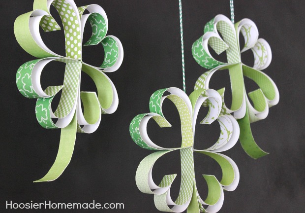 St. Patrick's Day Craft: How to make Paper Shamrocks :: Instructions on HoosierHomemade.com