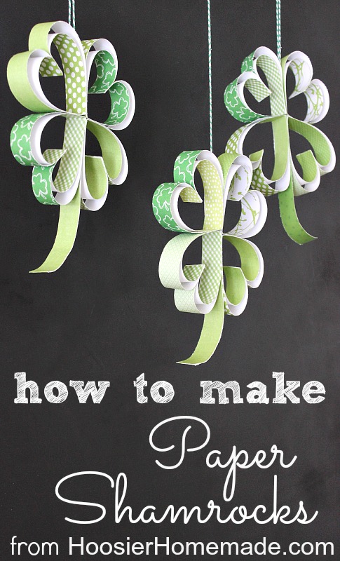 St. Patrick's Day Craft: How to make Paper Shamrocks :: Instructions on HoosierHomemade.com
