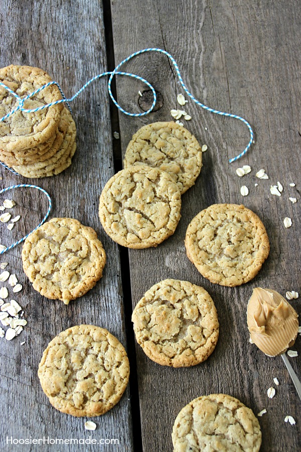 There's nothing better than a soft, warm cookie straight from the oven. Now these aren't your normal, everyday run of the mill Peanut Butter Oatmeal Cookie, they are special! With the mixture of two kinds of oats, peanut butter and nuts, they are extra special!