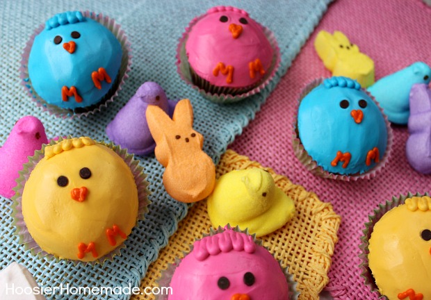 Peeps Cupcakes :: Instructions on HoosierHomemade.com