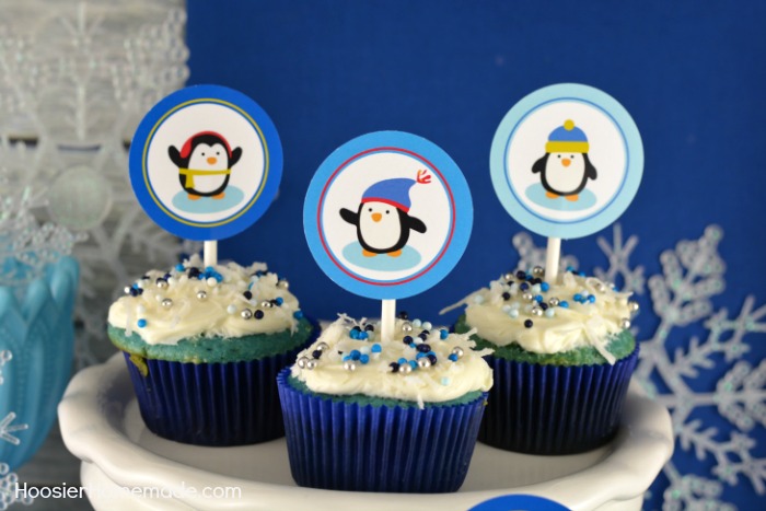Printable Cupcake Toppers with Penguins