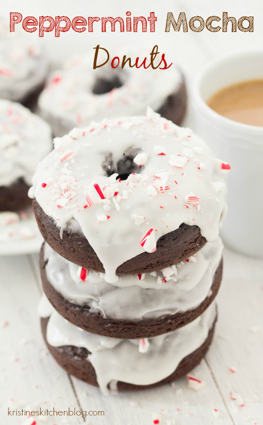 Baked Peppermint Mocha Donuts