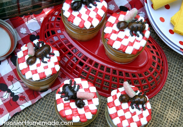 Picnic Ant Cupcakes in Jar | Recipe on HoosierHomemade.com