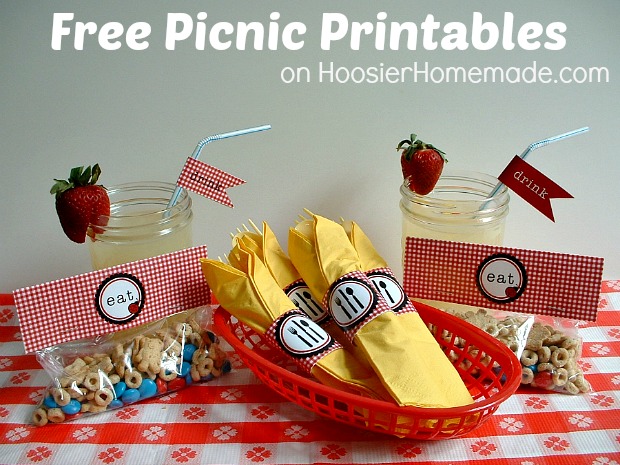 Free Picnic Printables available on HoosierHomemade.com