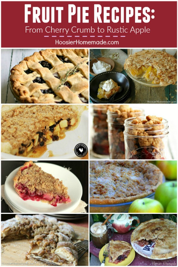Fruit Pie Recipes - perfect for Thanksgiving and the holidays! From Cherry Pie in a Jar to Peach to Blueberry to Cranberry to Apple! We have you covered!