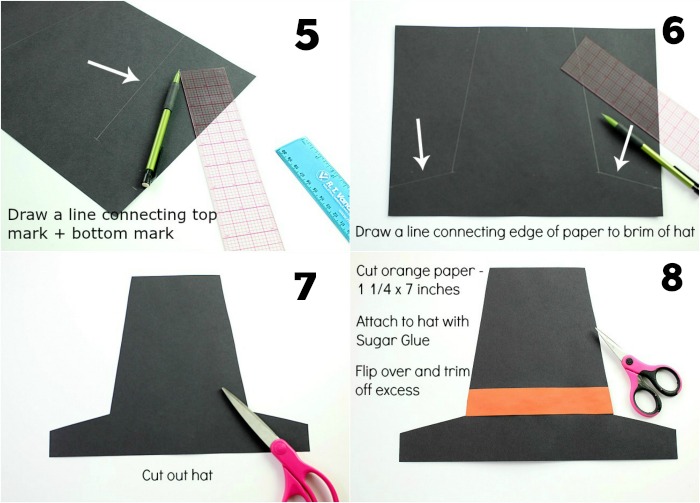 making a pilgrim hat out of construction paper