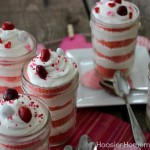 Pink Velvet Cupcakes in a Jar | Recipe on HoosierHomemade.com