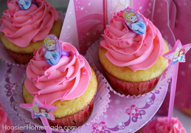 Princess Party with Cupcakes and Decorations :: on HoosierHomemade.com