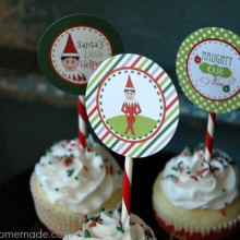 Printable Elf on the Shelf Cupcake Toppers