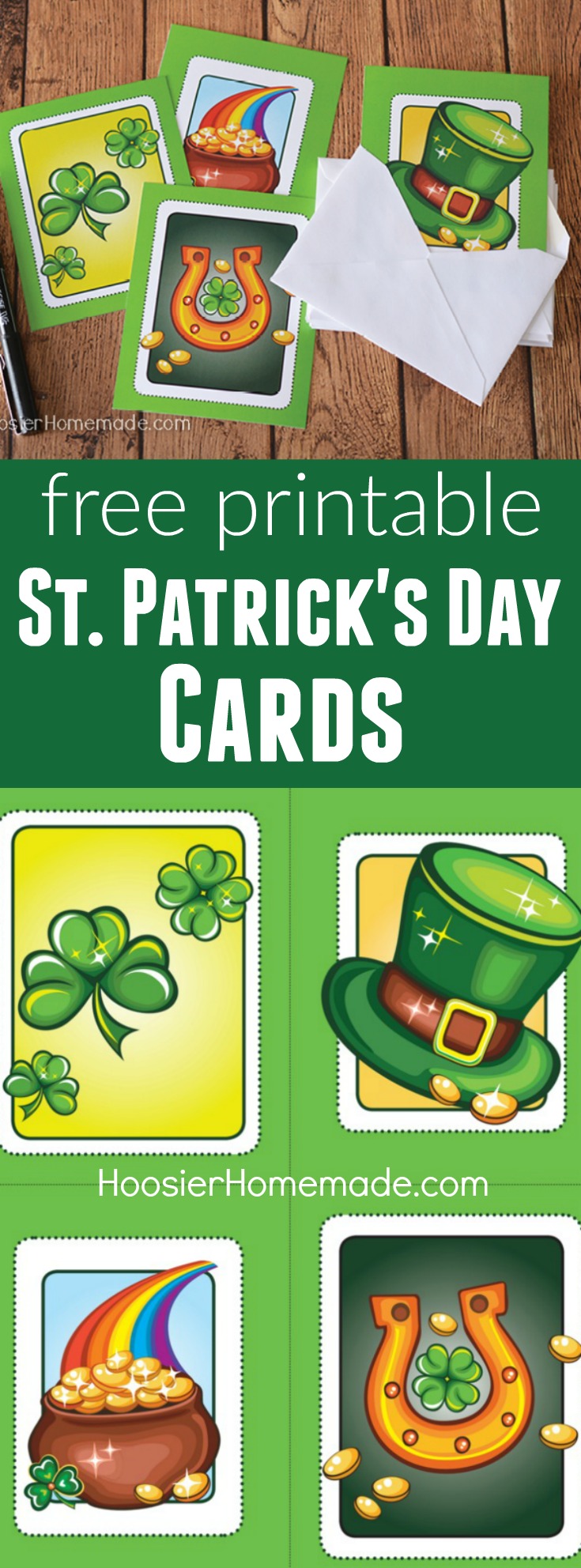 Grab these FREE Printable St. Patrick's Day Cards and spread the fun! Be "GREEN" for a day! Perfect to add to a gift or drop in the mail!