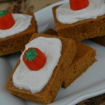 Pumpkin Bars with Cream Cheese Frosting Recipe :: HoosierHomemade.com