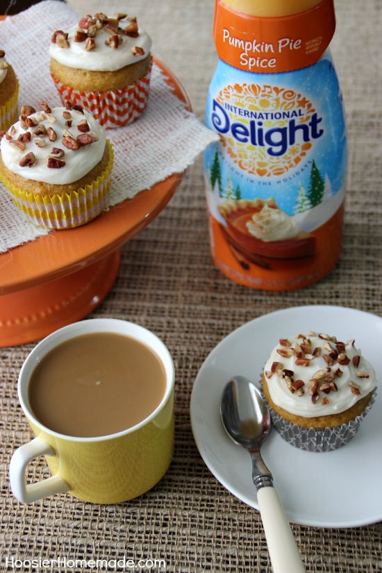 Pumpkin Pie Spice Cupcakes with Cream Cheese Frosting | Recipe on HoosierHomemade