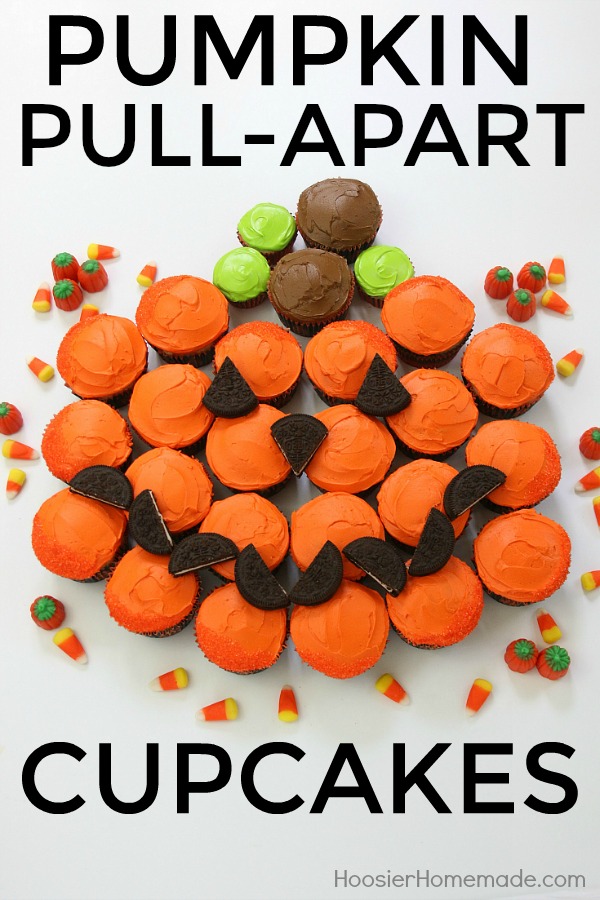 PUMPKIN PULL-APART CUPCAKES -- Fun and EASY Halloween Cupcakes 