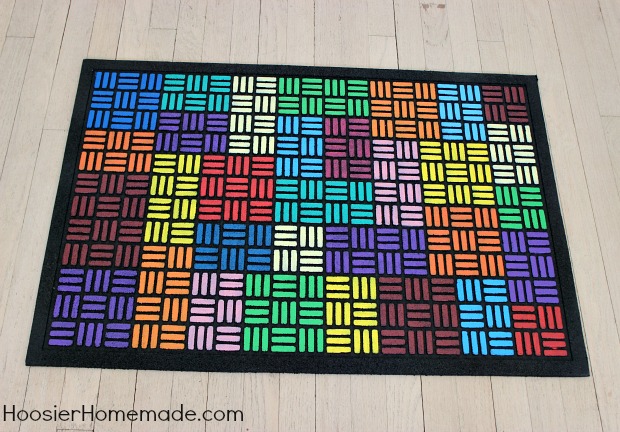 How to Paint a Recycled Rubber Outdoor Mat :: Instructions on HoosierHomemade.com