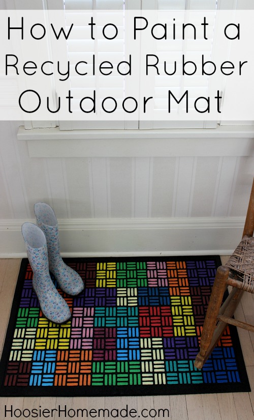 How to Paint a Recycled Rubber Outdoor Mat - Hoosier Homemade