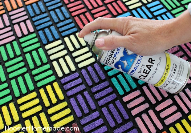 How to Paint a Recycled Rubber Outdoor Mat - Hoosier Homemade