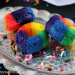 Mini Rainbow Doughnuts :: Recipe on HoosierHomemade.com