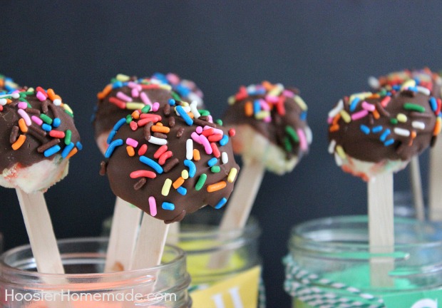 Rainbow Ice Cream Pops :: Recipe on HoosierHomemade.com