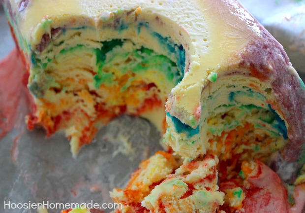 Rainbow Ice Cream Recipe :: HoosierHomemade.com