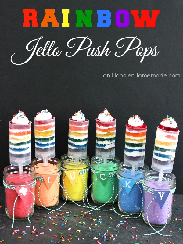 Rainbow Jello Push Pops | Recipe on HoosierHomemade.com