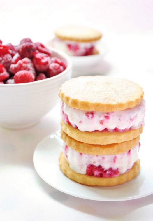 Raspberry Ice Cream Sandwiches