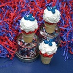 Red White Blue Mini Cupcake Cones - June 2012