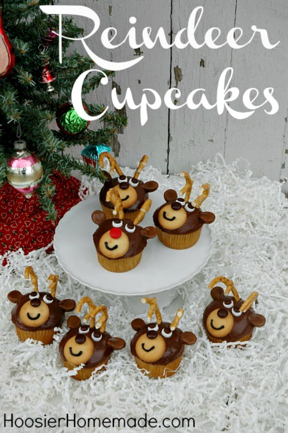 Reindeer Cupcakes : Instructions on HoosierHomemade.com